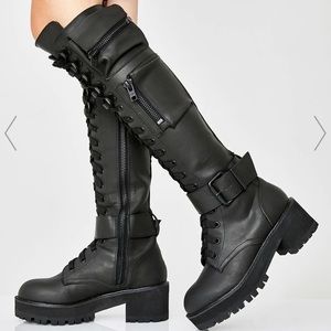 Dolls Kill Obsidian Combat Boots